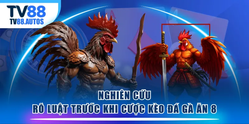 Nghiên cứu rõ luật trước khi cược kèo đá gà ăn 8